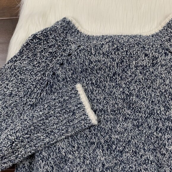 Wildfox Women's Size Small Blue White Lace Up Queen Oxford Oversized Sweater Top - Picture 10 of 10